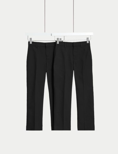 2pk Boys Regular Leg School Trousers 2 18 Yrs M S Collection M S