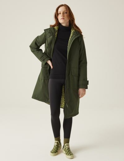 Wool Blend Checked Longline Duster Coat Seasalt Cornwall M S