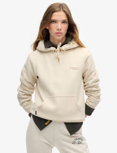 Superdry cream hoodie best sale