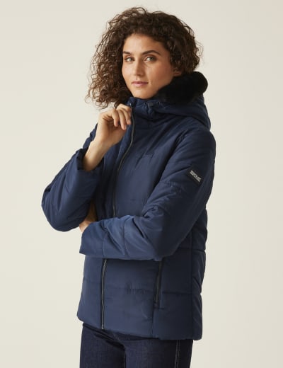 Pea coat with fur hood clearance