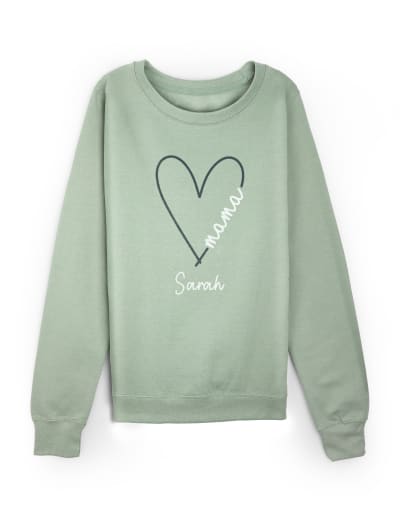 Personalised Ladies Mama Heart Sweatshirt Dollymix M S