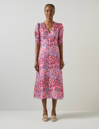 French connection floral wrap dress clearance