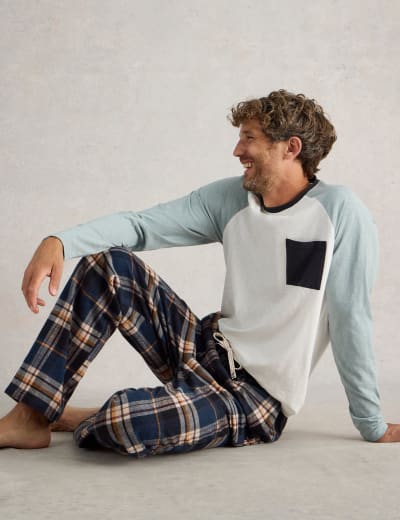 Pure Cotton Checked Loungewear Bottoms M S Collection M S