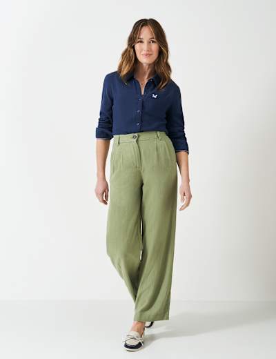 Pure Linen Wide Leg Trousers | M&S Collection | M&S