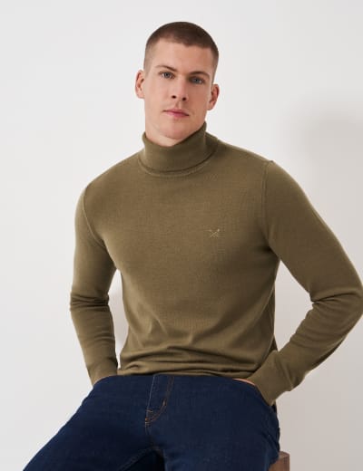 Pure Undyed Cashmere Roll Neck Jumper JAEGER M S