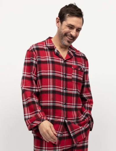 Mens Family Pure Cotton Checked Pyjama Bottoms Cyberjammies M S