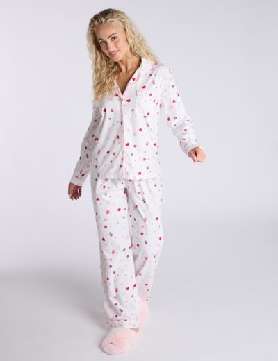 Fleece Dog Print Pyjama Set With Gift Bag Boux Avenue M S