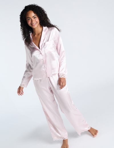 Marks and spencer ladies satin pyjamas sale