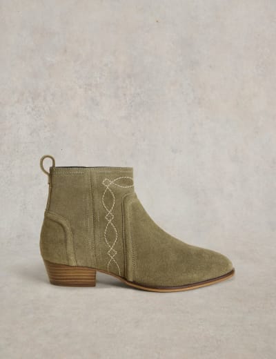 M&s blue suede ankle boots discount