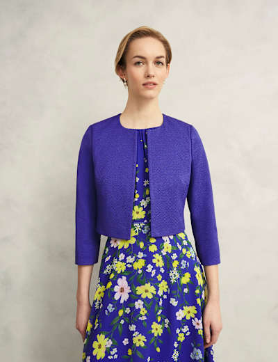 Textured Collarless Short Jacket | HOBBS | M&S