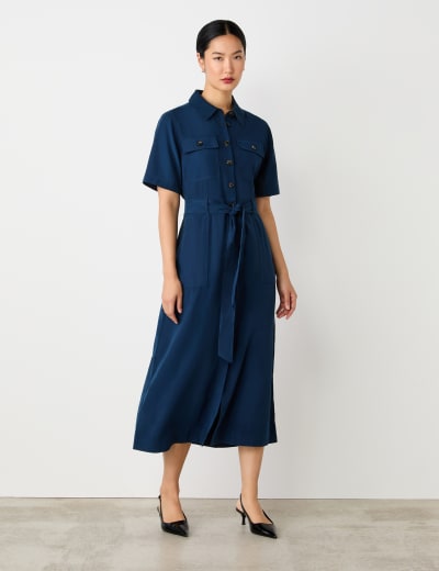 Geometric V Neck Midi Waisted Beach Dress Joules M S