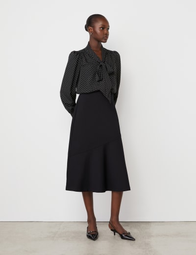 Cotton Blend Midi A Line Skirt M S Collection M S