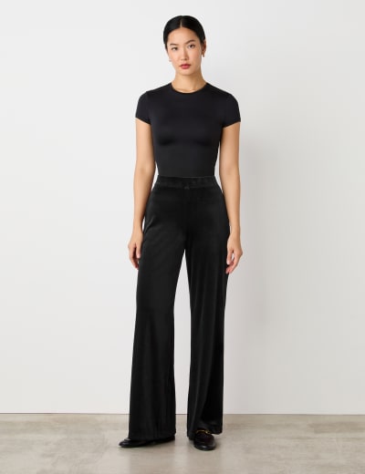 Cotton Rich Velvet Straight Leg Trousers M S Collection M S