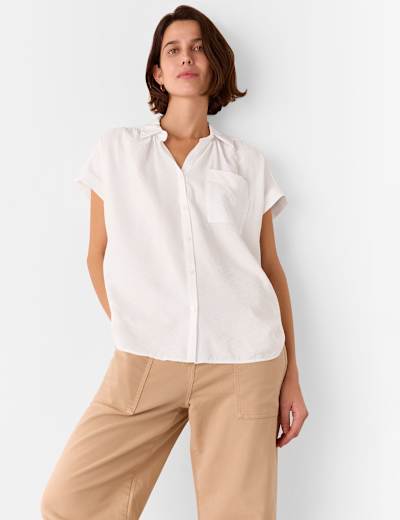 Cotton Rich Collared Fitted Sleeveless Shirt | HOBBS at M&S