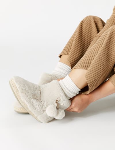 M&s slipper boots on sale