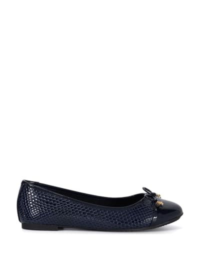 Wide Fit Textured Flat Ballet Pumps Dune London M S