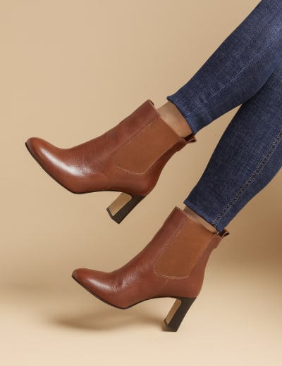 Suede Block Heel Sock Boots M S Collection M S
