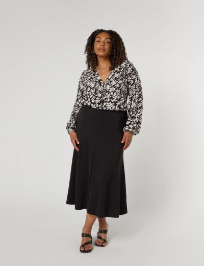 Satin Midi A Line Skirt Live Unlimited London M S