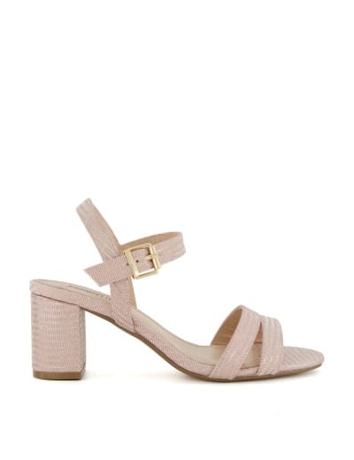 Cook block heel glitter sandal top