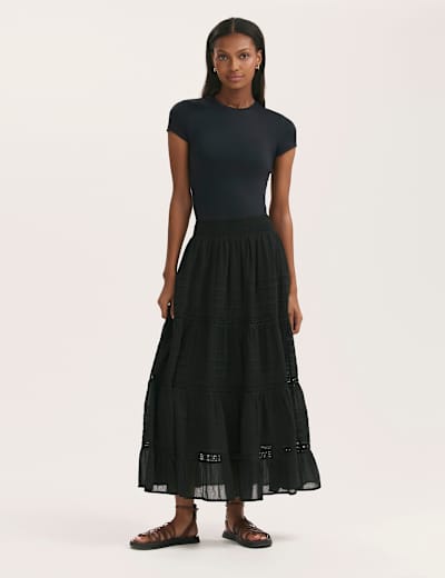 Sheer Broderie High Neck Maxi Bodycon Dress | Phase Eight | M&S
