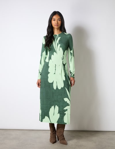Velvet Round Neck Midaxi Dress M S Collection M S