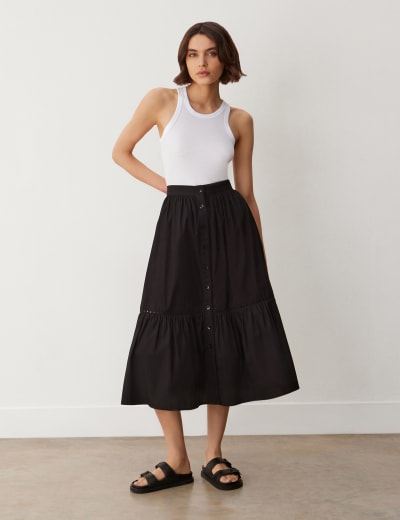 Jersey Pleated Midaxi Skirt M S Collection M S