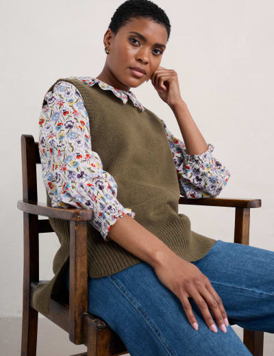 Pure Cotton Floral Crew Neck Sweatshirt Seasalt Cornwall M S