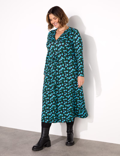 Textured V-Neck Tie Front Midi Wrap Dress | Phase Eight | M&S