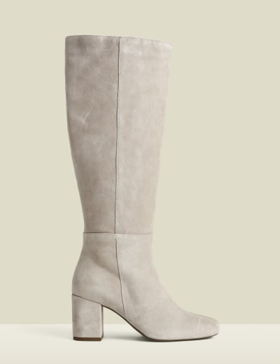 Suede Block Heel Knee High Boots LK BENNETT M S