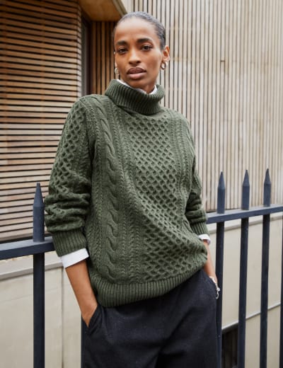 Pure Merino Wool Roll Neck Jumper M S Collection M S