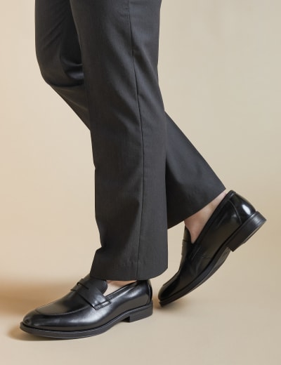 Wide Fit Airflex Leather Derby Shoes M S Collection M S