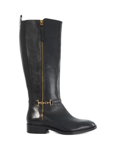 Wide Fit Leather Flat Knee High Boots Dune London M S