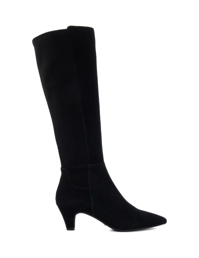 Leather Kitten Heel Pointed Knee High Boots Dune London M S