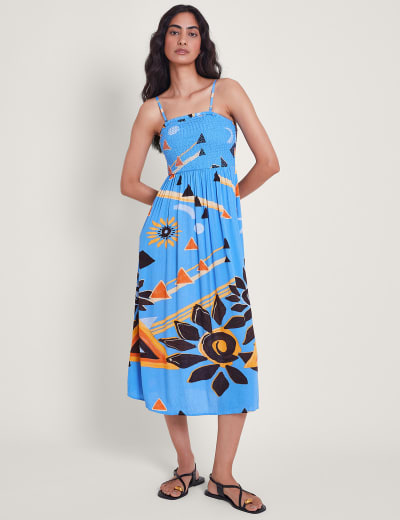 Ditsy Floral Square Neck Midi Slip Dress SOSANDAR M S