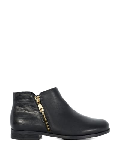 Leather Block Heel Ankle Boots Dune London M S