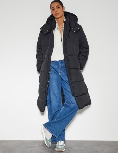 Quilted Longline Coat JAEGER M S
