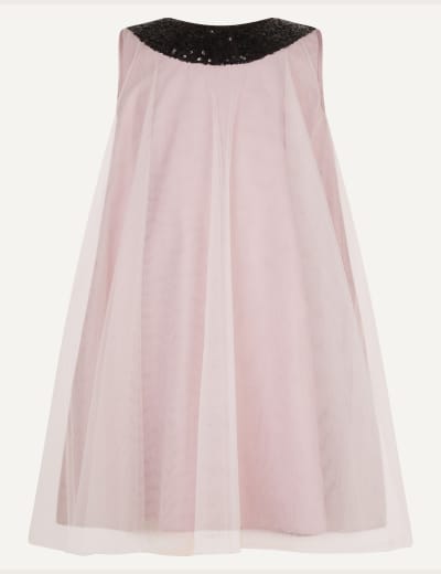 Sequin Bow Tulle Party Dress (3-15 Yrs) 1 of 16