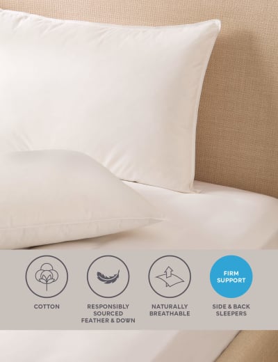 Duck Feather Down Firm King Size Pillow M S Collection M S