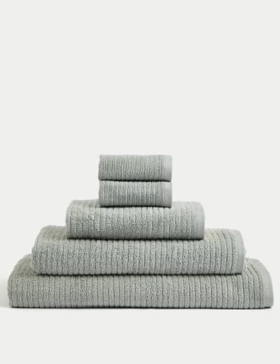 Pure Cotton Super Plush Ribbed Bath Towel M S Collection M S