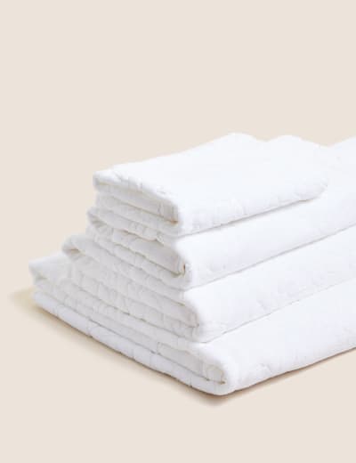 Set of 7 Pure Cotton Face Cloths M S Collection M S
