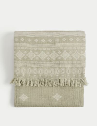 Knitted Tassel Throw M S Collection M S