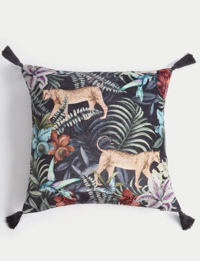 Velvet Bee Embroidered Bolster Cushion M S Collection M S