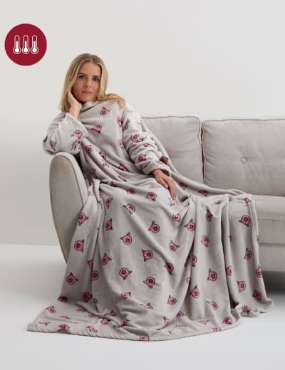 Teddy Fleece Hooded Blanket The M S Snuggle M S