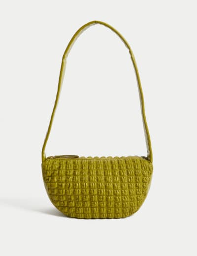 Faux Leather Studded Sling Shoulder Bag M S Collection M S