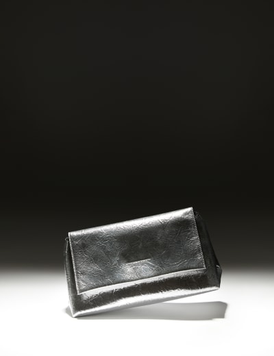 Leather Metallic Fold Over Clutch Bag ACCESSORIZE M S