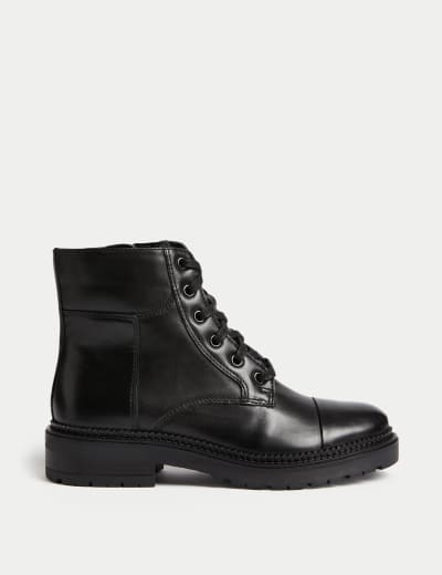 Black flat biker ankle boots top