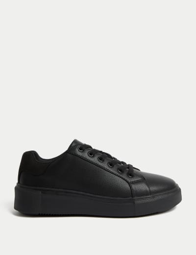 Leather Lace Up Chunky Trainers M S Collection M S