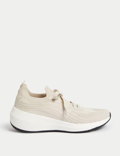 Leather Lace Up Trainer M S Collection M S