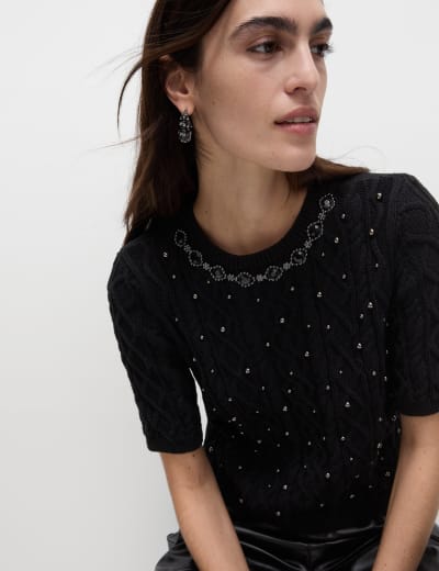 M&s cropped cardigan discount