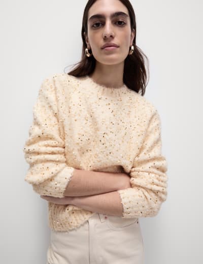 M&s ladies cream jumpers top